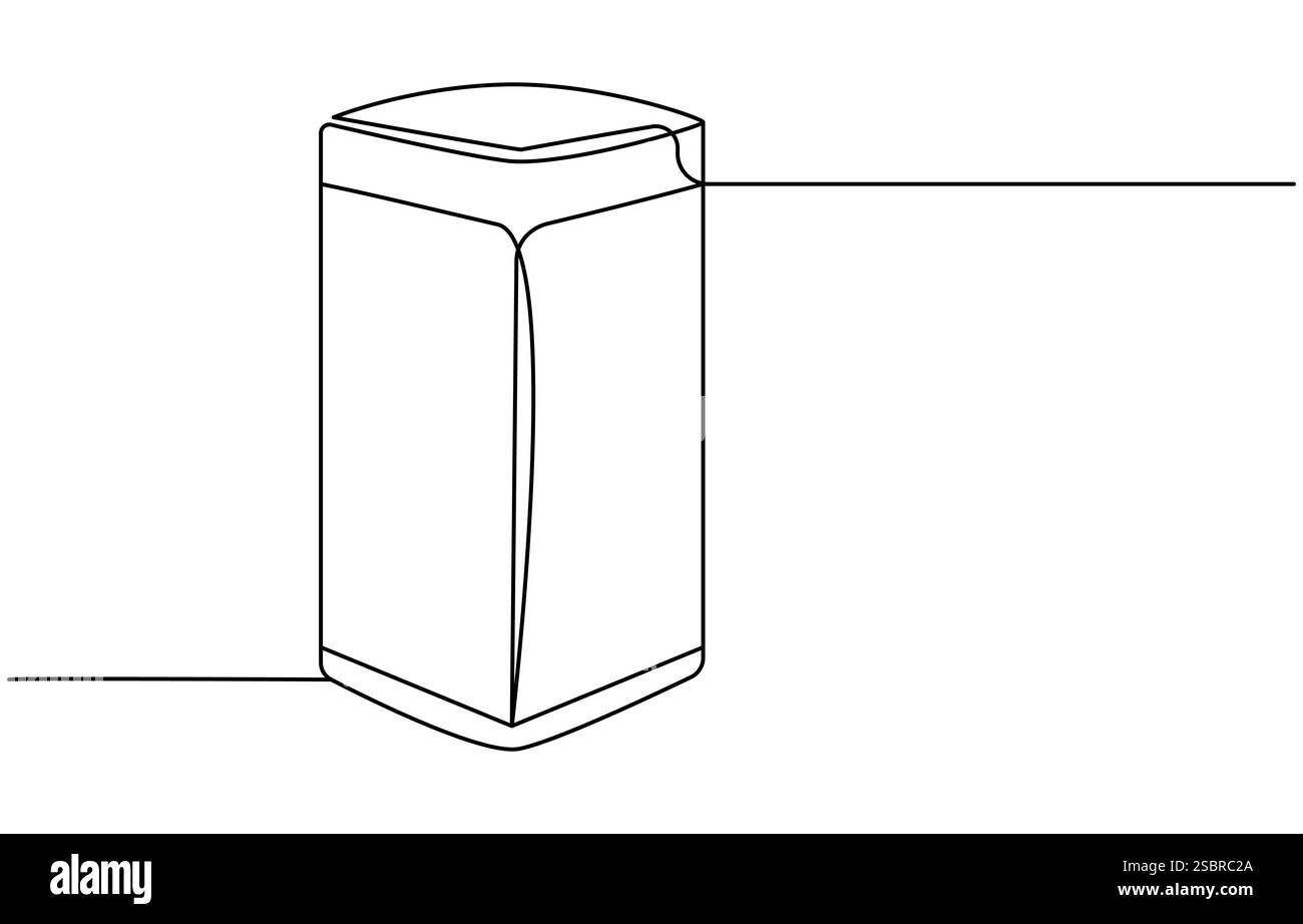 Une ligne dessinant le vecteur d'environnement propre de poubelle, un dessin de ligne continue de conteneur de poubelle. Poubelle à déchets de recyclage en plastique en linéaire simple Illustration de Vecteur
