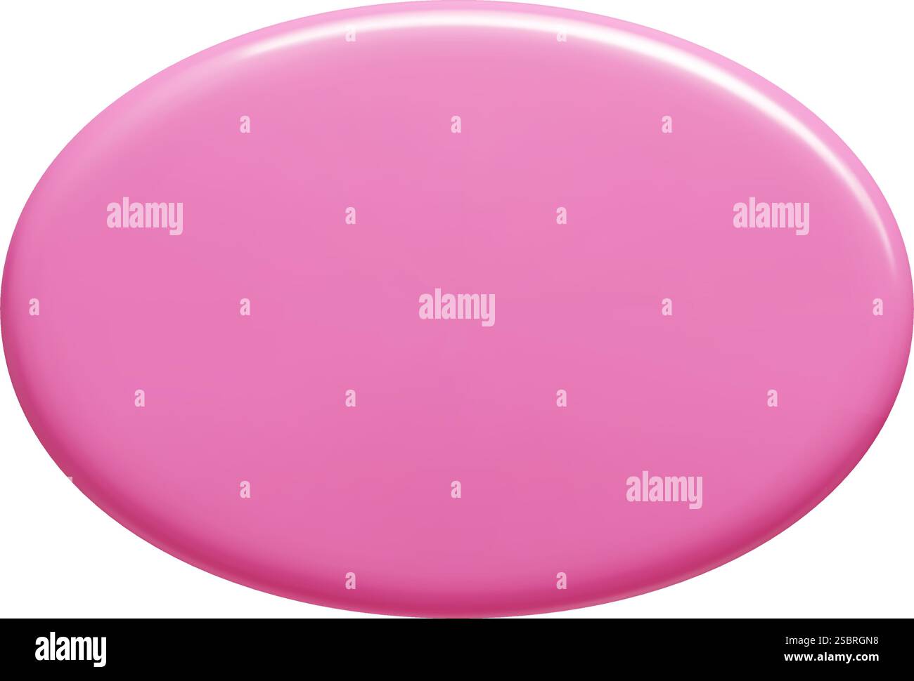 Bannière 3D ovale rose en format vectoriel avec surface réfléchissante et ombrage lisse. Illustration de Vecteur