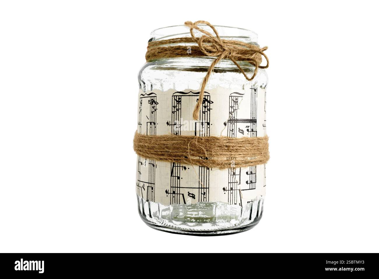 Pot en verre décoré comme un vase fait à la main dans un style vintage Banque D'Images