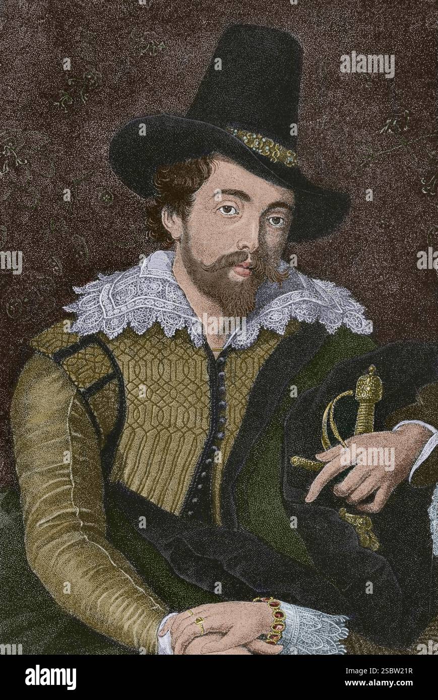 Pierre Paul Rubens (1577-1640) Peintre baroque flamand. Gravure d'après une peinture de Rubens intitulée 'Autoportrait avec sa femme Elizabeth Brant', 1609, pendant la première année de mariage. Détail. Coloration ultérieure. L'illustration espagnole et américaine (la Ilustración Española y Americana), 1884. Banque D'Images