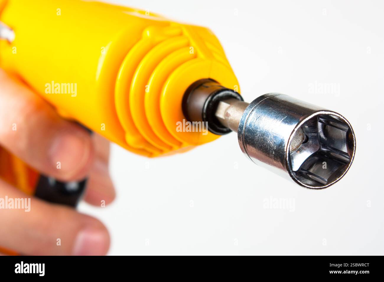 Clé en main isolé sur fond blanc Banque D'Images