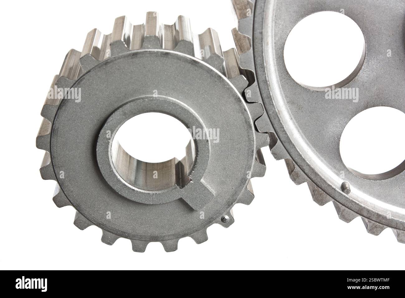 Mécanismes d'engrenages isolé sur fond blanc Banque D'Images