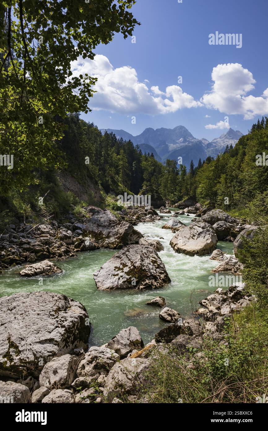 Ruisseau de montagne, Triftsteig le long de la Saalach près de Lofer, Saalachtal, Pinzgau, province de Salzbourg, Autriche, Europe Banque D'Images
