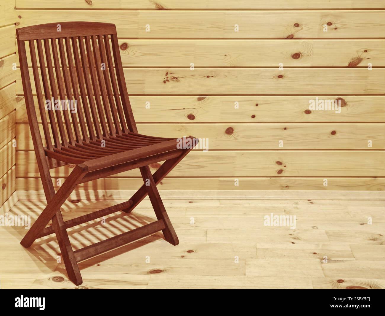 Chaise simple dans le coin de la chambre Banque D'Images
