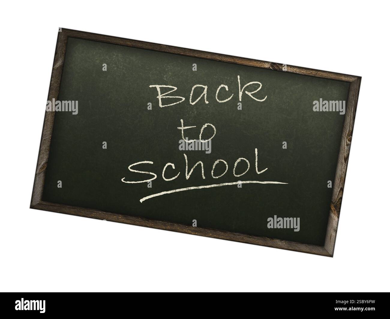 Tableau noir avec inscription de retour à l'école dessus Banque D'Images