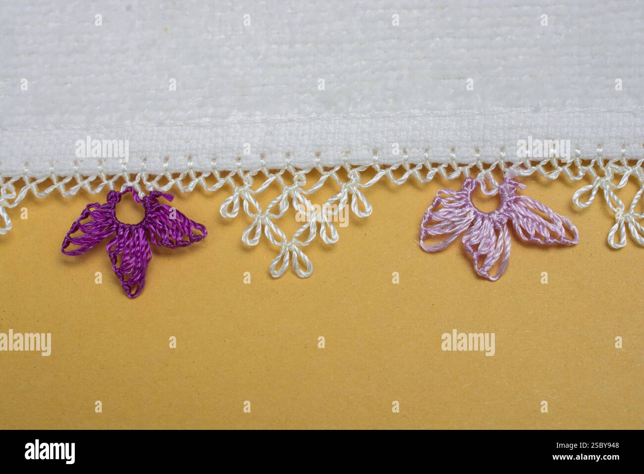 Aiguille de broderie travail turc avec les modèles d'ornement dentelle, détails, fleurs Banque D'Images