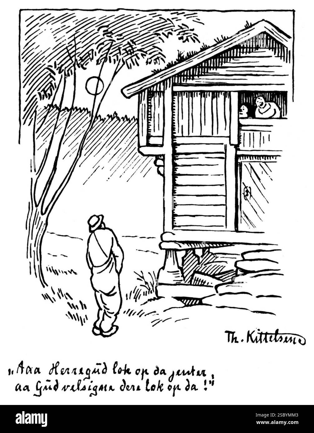 Herregud lok op da jenter - par le Seigneur Dieu bénisse les filles et Dieu vous bénira. Banque D'Images