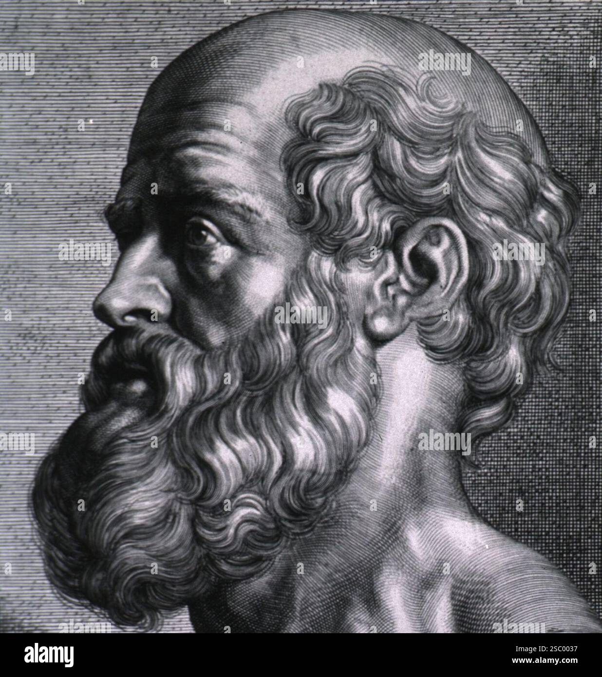 Hippocrate (Paulus Pontius d'après Pierre Paul Rubens). Banque D'Images