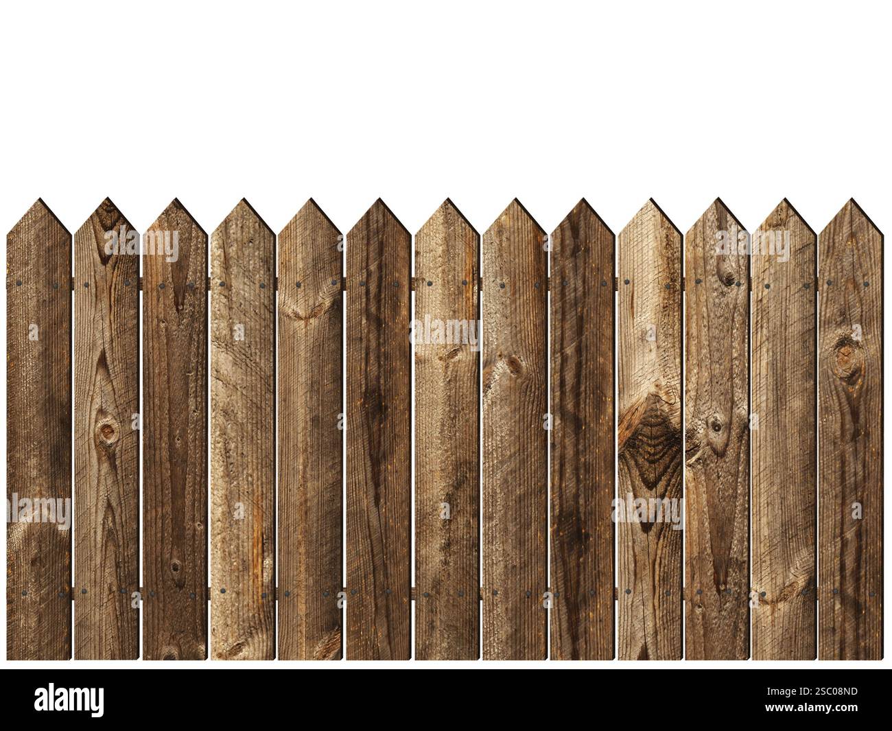 Clôture en bois sur le backgroynd blanc Banque D'Images