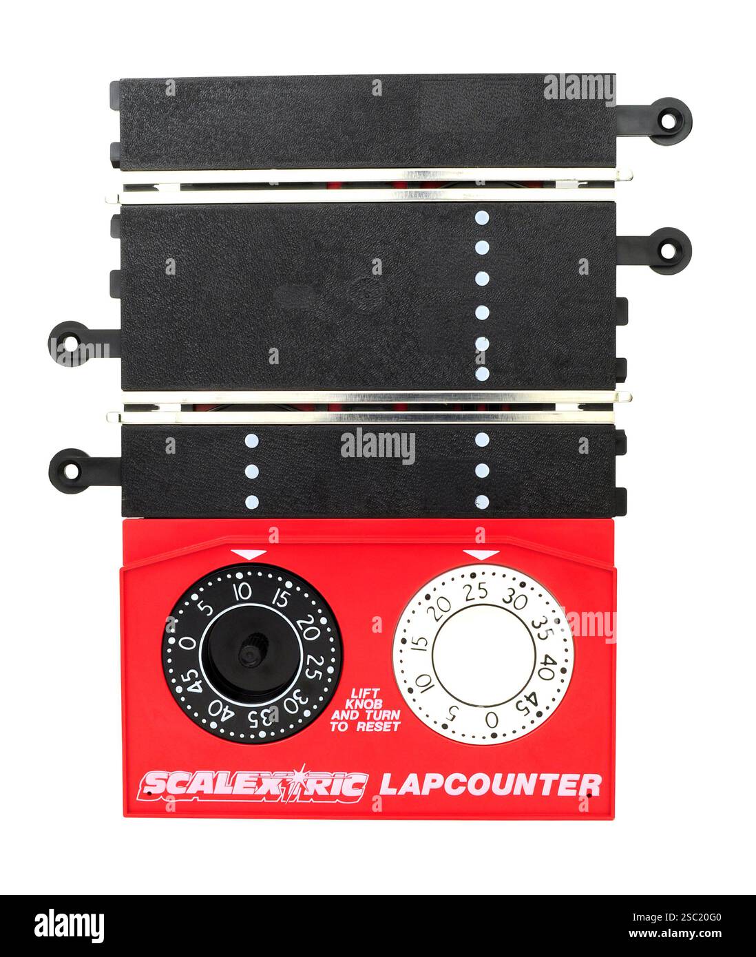 Scalextric Electric slot car modèle de course compteur de tours section de piste Banque D'Images