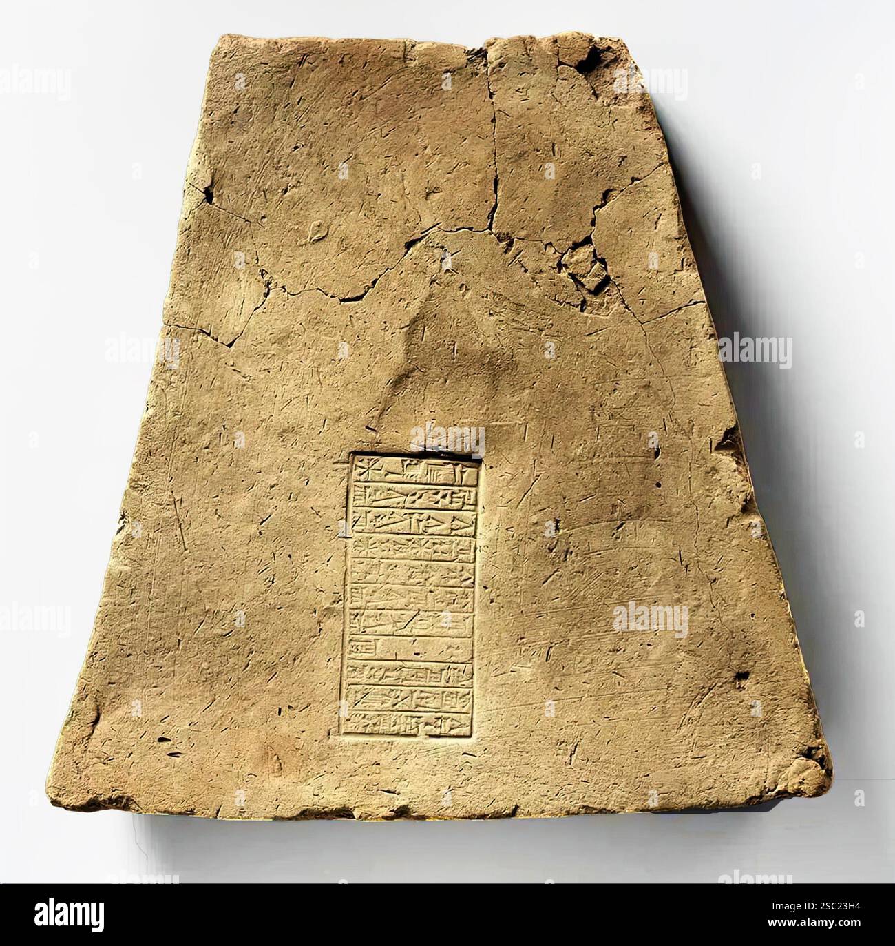7476. Brique inscrite du temple d’Enlil dans la ville de Nippur, vers 668 – 631 BCE, Banque D'Images