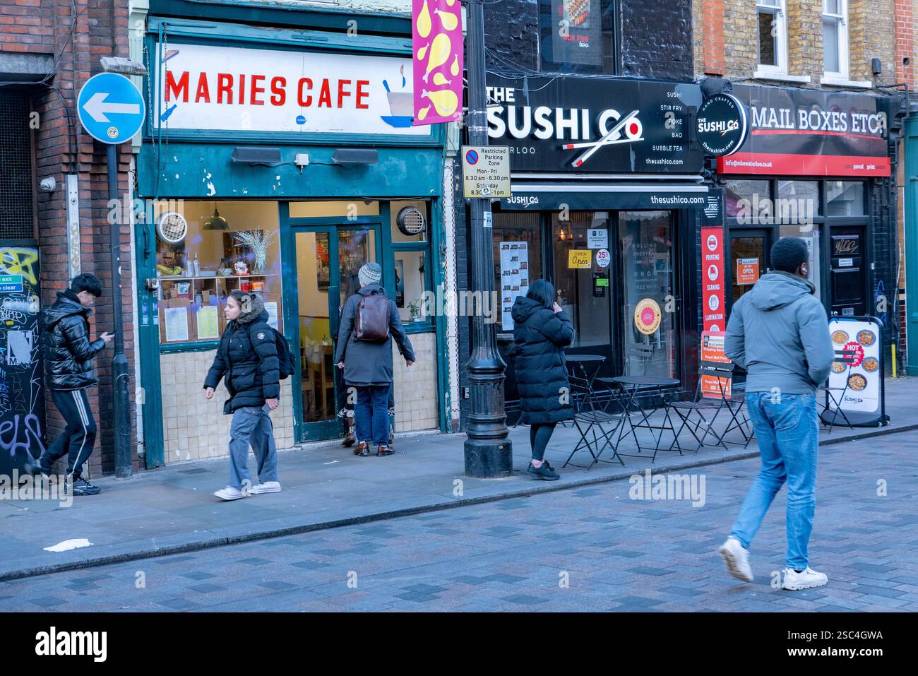 Marché alimentaire de rue Lower Marsh dans le sud de Londres, Angleterre, le 5 février 2025. Crédit photo : SMP Banque D'Images
