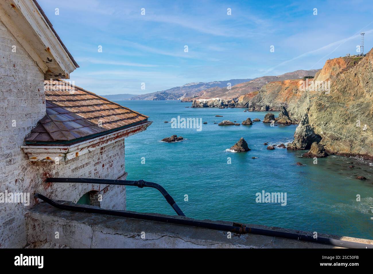 La côte Pacifique vue depuis le phare de point Bonita Banque D'Images