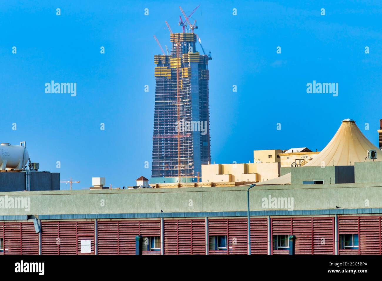 Vue sur la Tour Jeddah à Obhur Banque D'Images