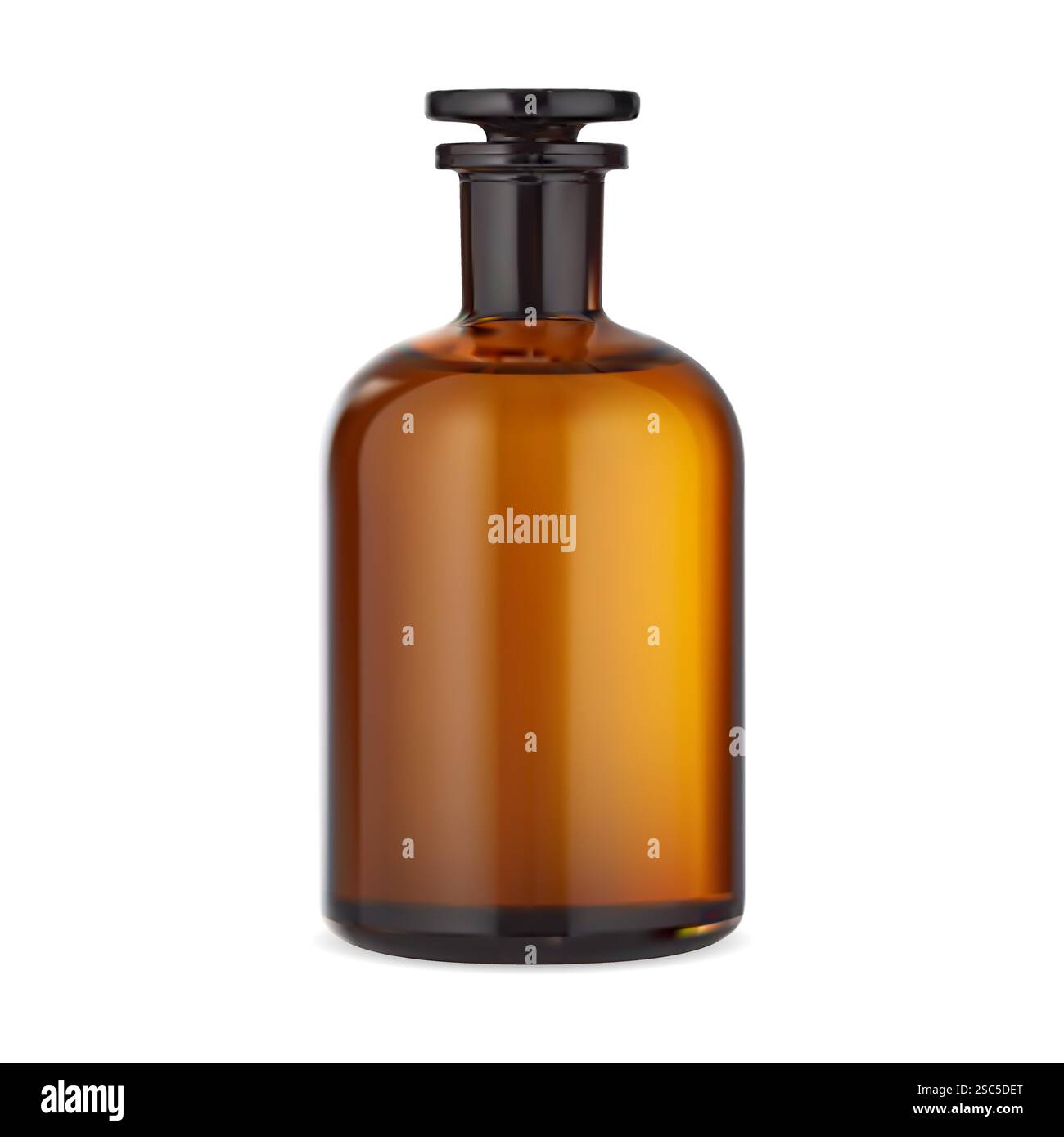 Vieux flacon de médicament apothicaire. Récipient de laboratoire chimique en verre brun vintage. Flacon en verre ambré antique avec bouchon en verre, solu de traitement de potion Illustration de Vecteur