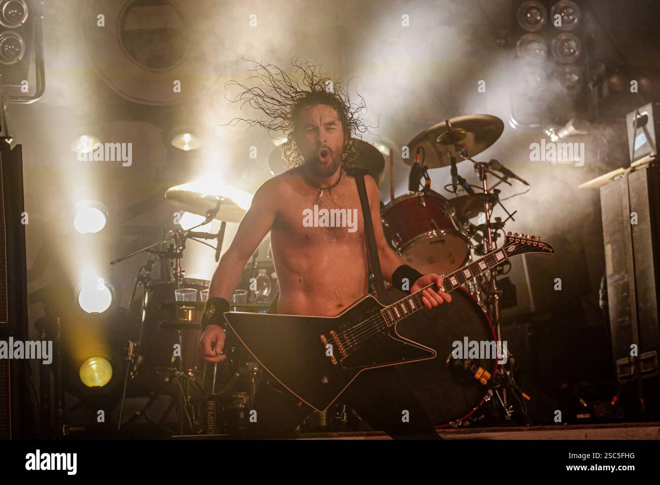 Le groupe de hard rock Airbourne joue au Viper Theatre de Firenze Banque D'Images