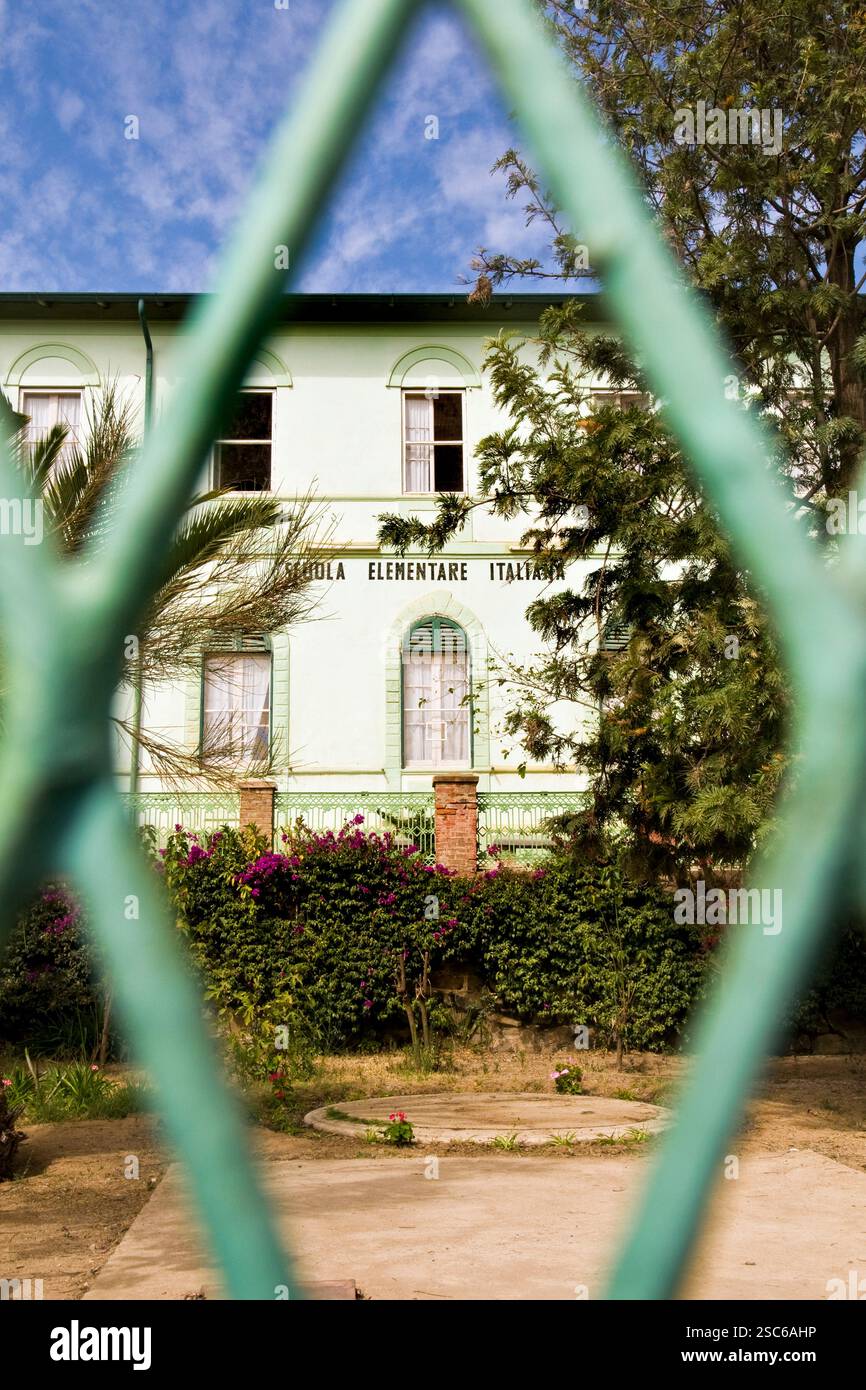 École primaire italienne. Asmara. Érythrée Banque D'Images