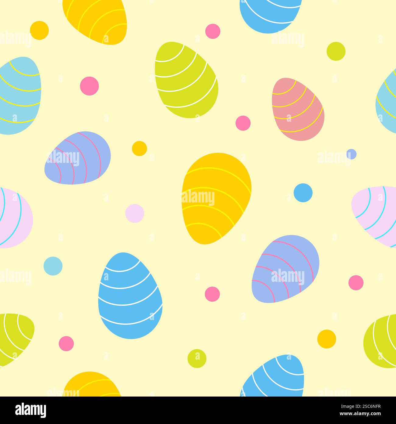 Modèle sans couture avec des points colorés et des œufs de pâques. Modèle sans couture pour Pâques, oeufs colorés. Illustration vectorielle Illustration de Vecteur