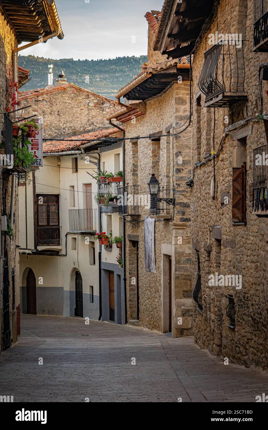 Architecture de Cantavieja. Teruel. Espagne. Banque D'Images