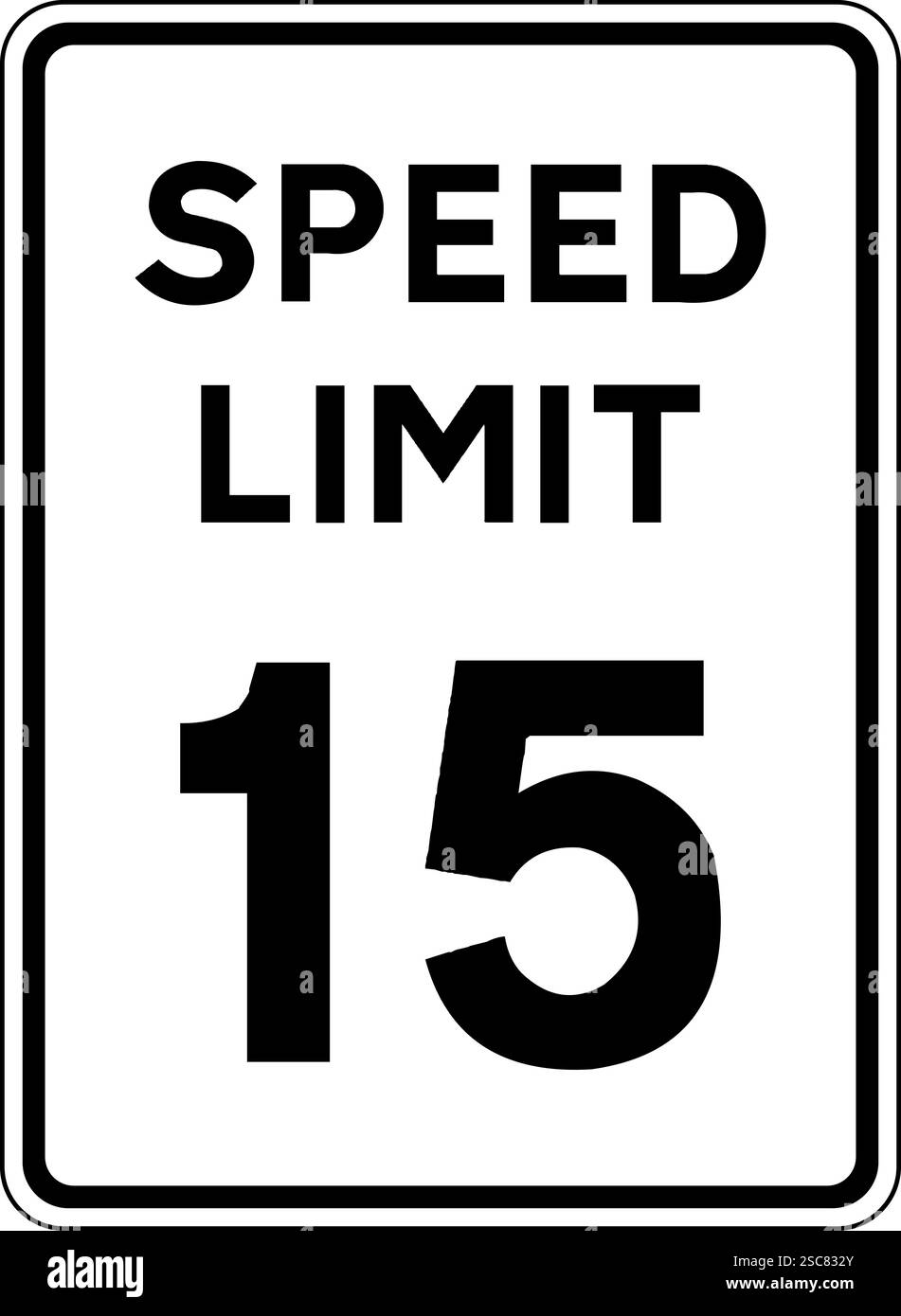 Limite de vitesse du véhicule 15 signes. Blanc sur fond noir. Panneaux de signalisation et symboles. Illustration de Vecteur
