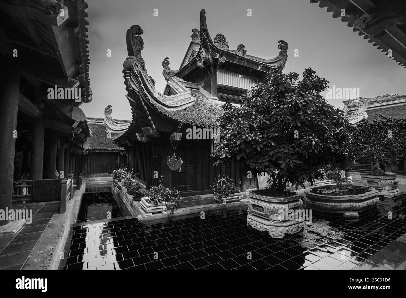 Temple bouddhiste au Vietnam, sur l'île de Vinpearl, Nha Trang Banque D'Images