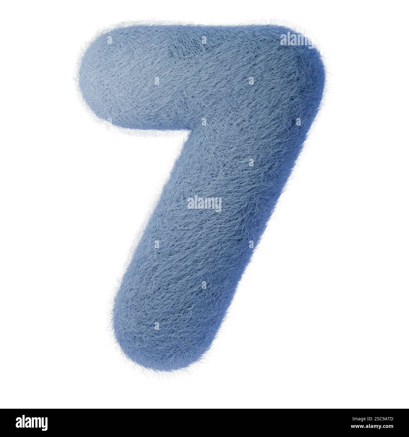 3d numéro 7 de feutre de laine. Illustration 3D vibrante du numéro sept, fabriqué à partir de matériaux moelleux, parfait pour les conceptions ludiques, les produits pour enfants, ou Banque D'Images