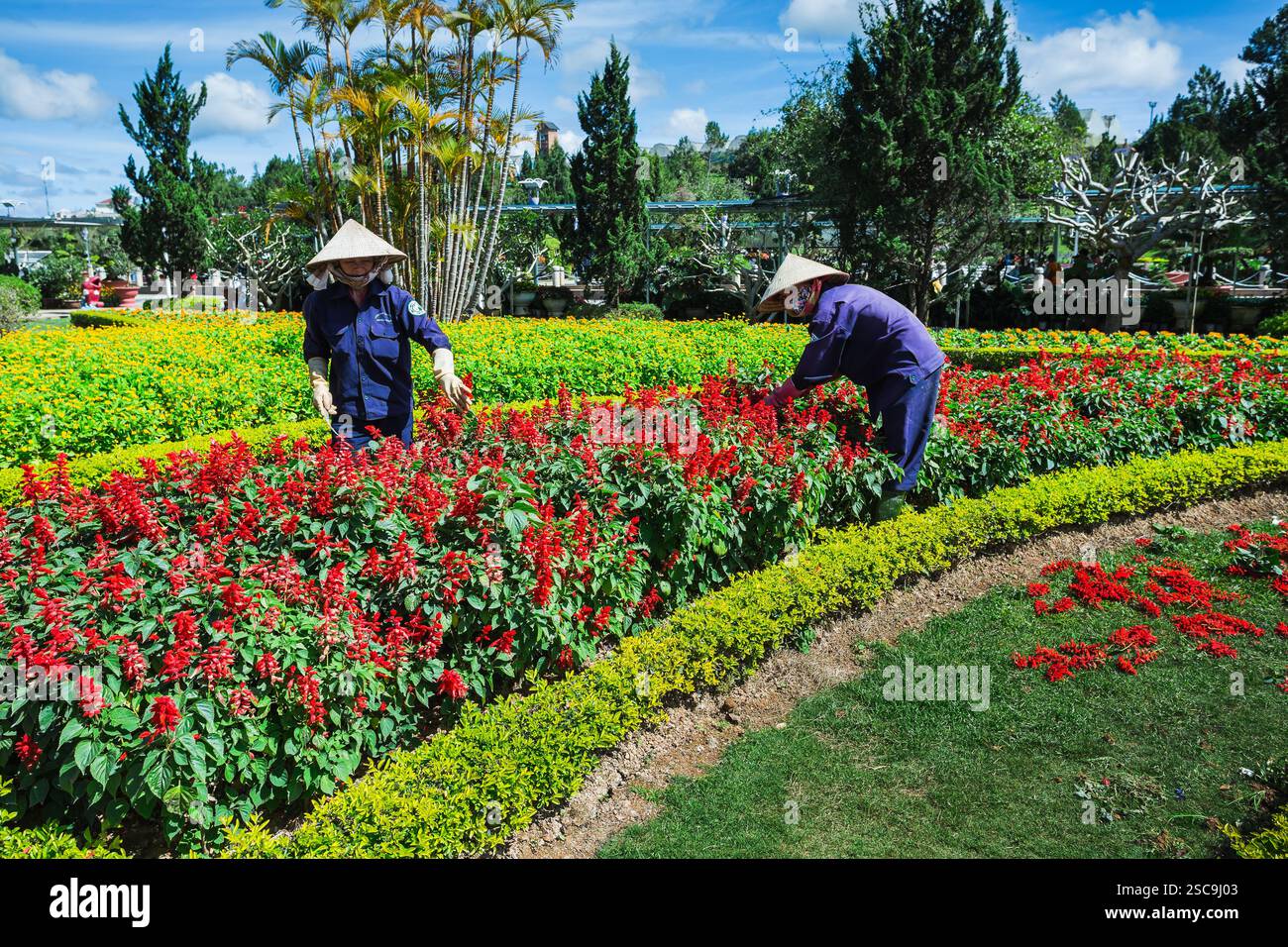 DA LAT CITY / VIETNAM - NOEMBER 26 2014 : porte principale du jardin fleuri Da Lat située au lac Ho Xuan Huong au centre-ville de DAT Lat City, Lam Dong provi Banque D'Images