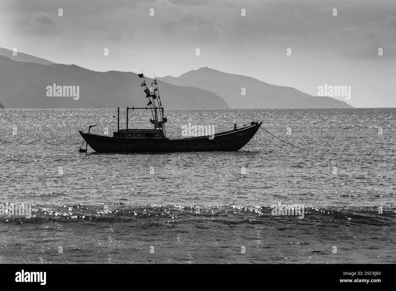 Bateaux de pêche dans le port de plaisance de Nha Trang, Viêt Nam Banque D'Images