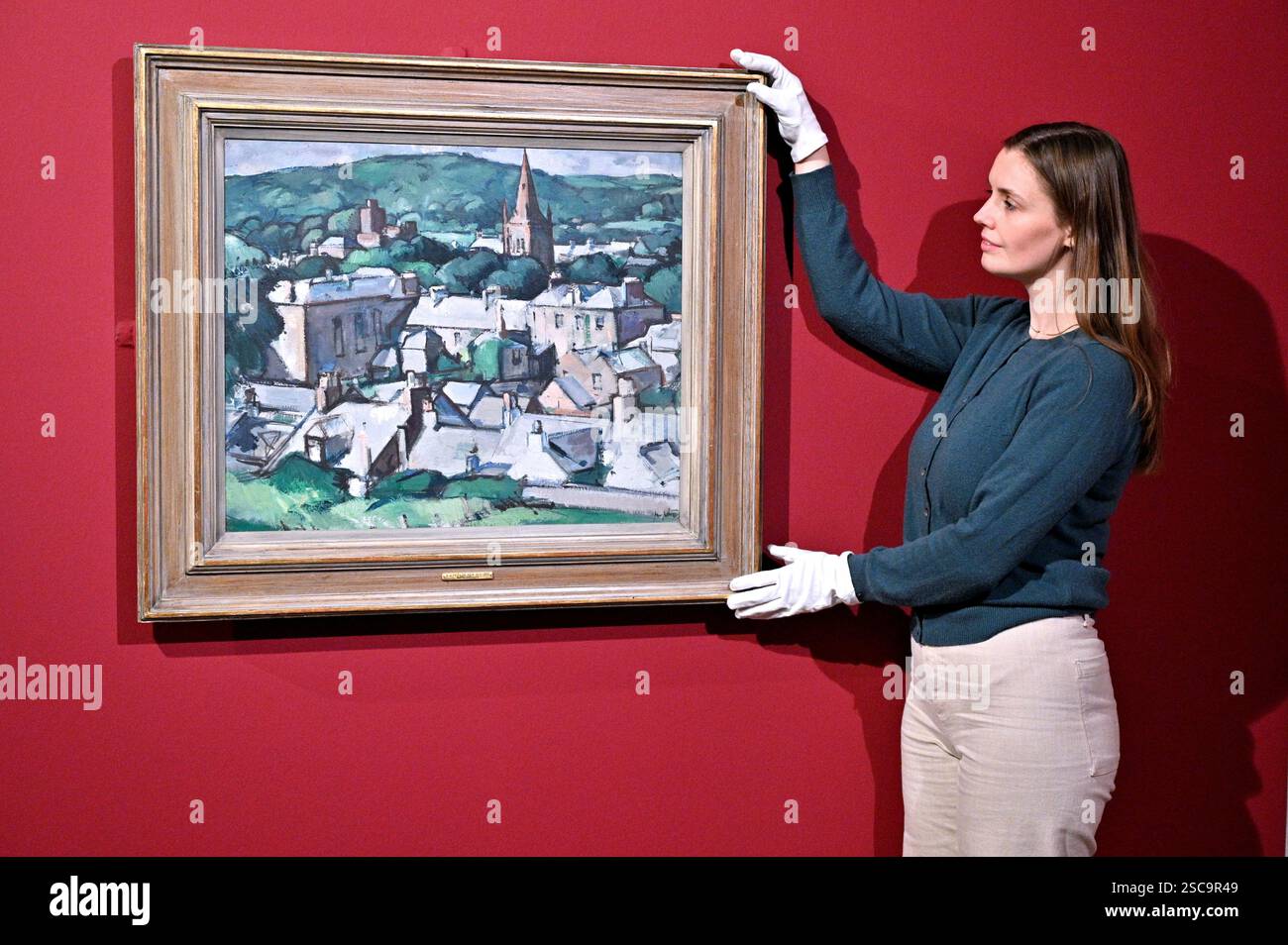 Édimbourg, Écosse, Royaume-Uni. 6 février 2025. Dovecot Studios, en partenariat avec la Fleming Collection, replacera pour la première fois les coloristes écossais dans le contexte de leurs contemporains européens et britanniques, interrogeant comment cette génération internationale de peintres radicaux a forgé un nouveau langage des couleurs à Paris au début du XXe siècle. The Scottish Colourists – SJ Peploe, JD Fergusson, GL Hunter et FCB Cadell. Radical perspectives est ouvert au public du 7 février au 28 juin. Samuel Peploe - Kirkcudbright. Crédit : Craig Brown/Alamy Live News Banque D'Images