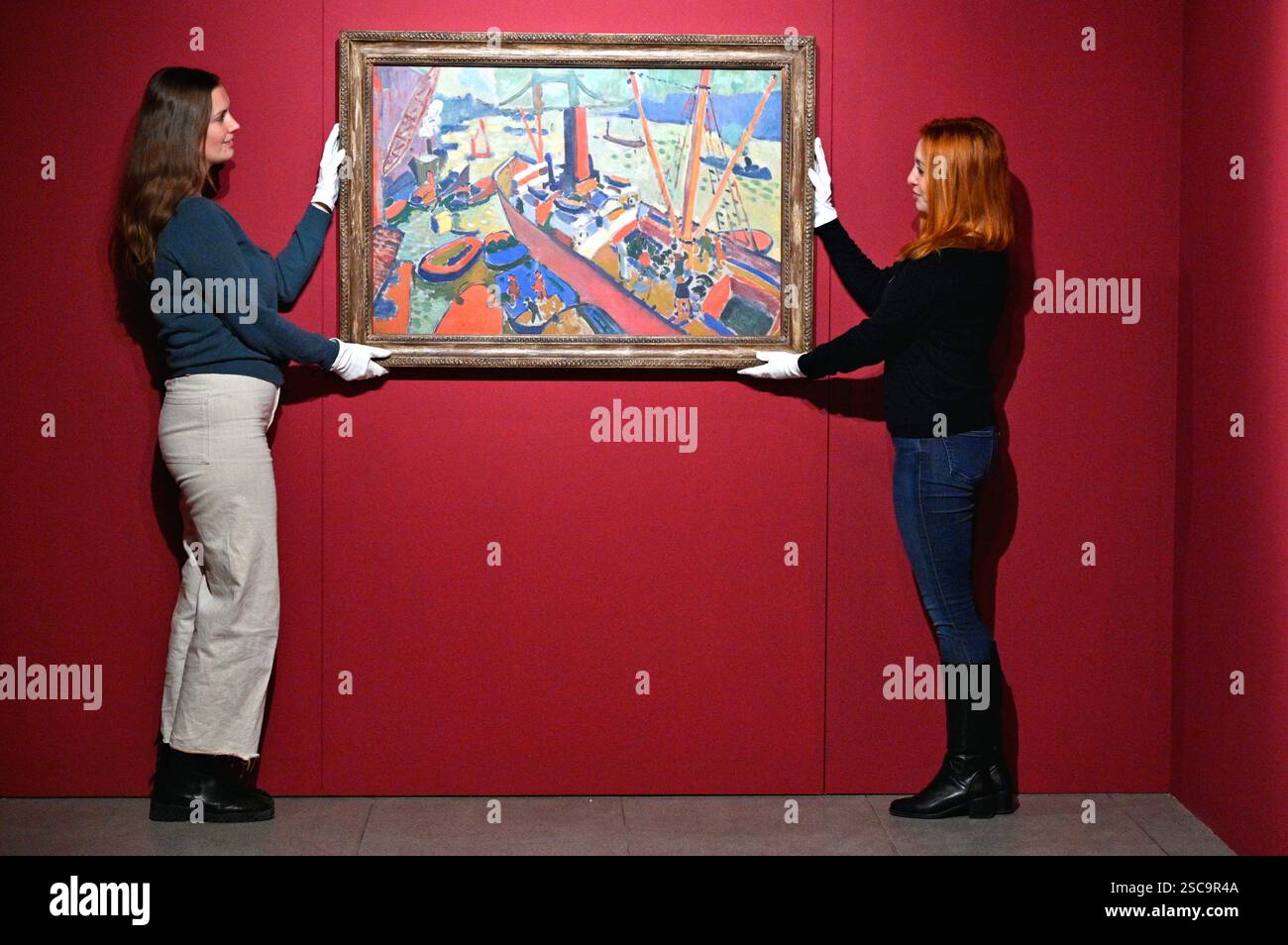 Édimbourg, Écosse, Royaume-Uni. 6 février 2025. Dovecot Studios, en partenariat avec la Fleming Collection, replacera pour la première fois les coloristes écossais dans le contexte de leurs contemporains européens et britanniques, interrogeant comment cette génération internationale de peintres radicaux a forgé un nouveau langage des couleurs à Paris au début du XXe siècle. The Scottish Colourists – SJ Peploe, JD Fergusson, GL Hunter et FCB Cadell. Radical perspectives est ouvert au public du 7 février au 28 juin. André Derain - la piscine de Londres. Crédit : Craig Brown/Alamy Live News Banque D'Images