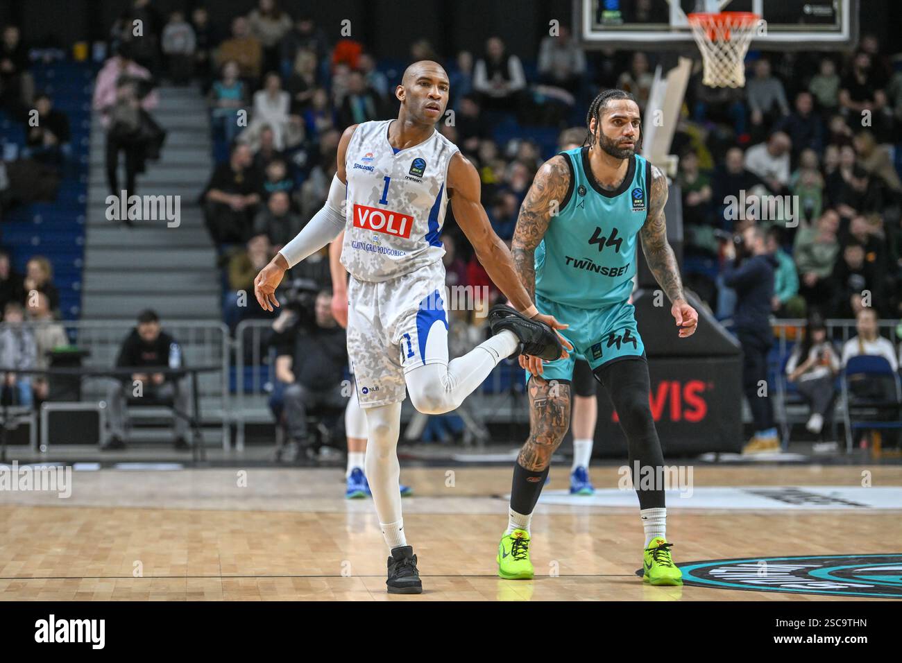2025-02-05. BKT EurpCup. Loups Twinsbet Vilnius - Buducnost Voli Podgorica 91-82. Banque D'Images