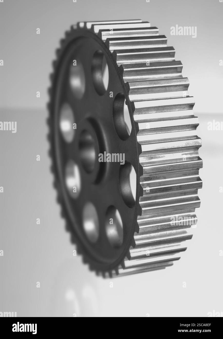 engrenages de mécanismes sur un fond blanc Banque D'Images