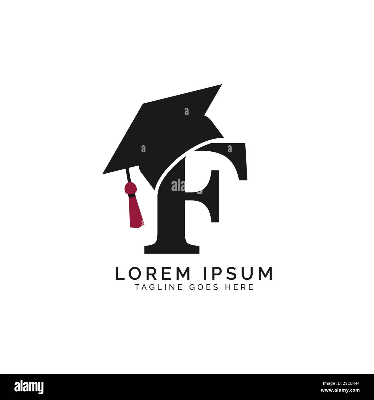 Lettre F avec logo de chapeau de graduation. Alphabet F icône chapeau d'éducation Illustration de Vecteur