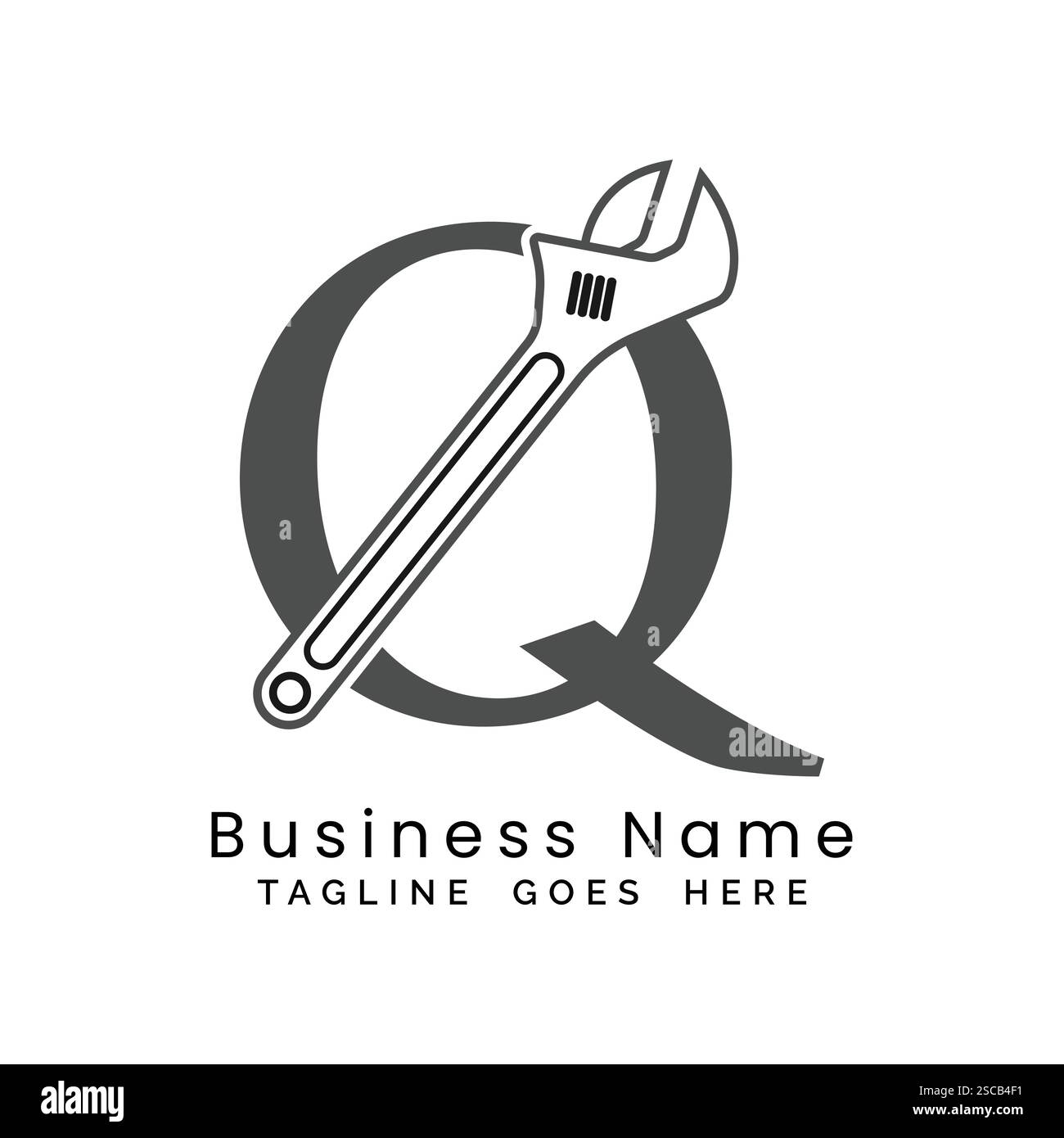 Logo lettre Q. clé. Alphabet Q plombier et icône de maintenance Illustration de Vecteur