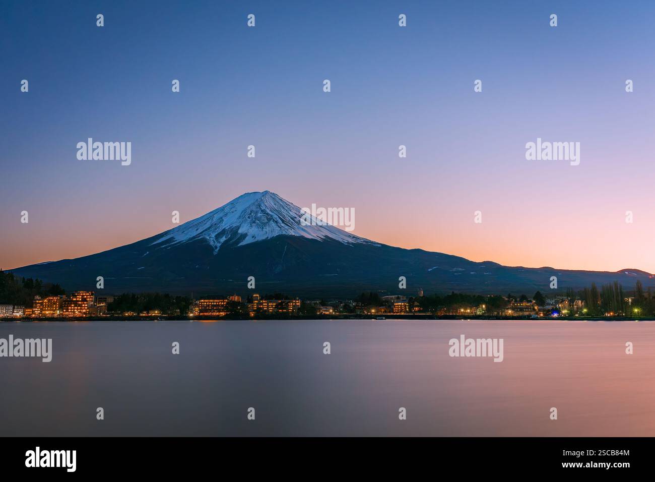 Mont fuji coucher de soleil long angle exposition Banque D'Images