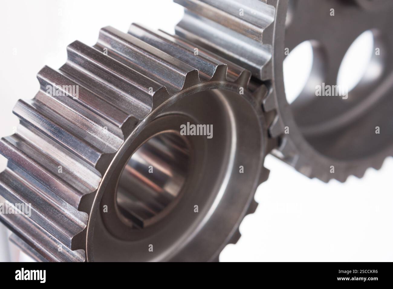 Mécanismes d'engrenages isolé sur fond blanc Banque D'Images