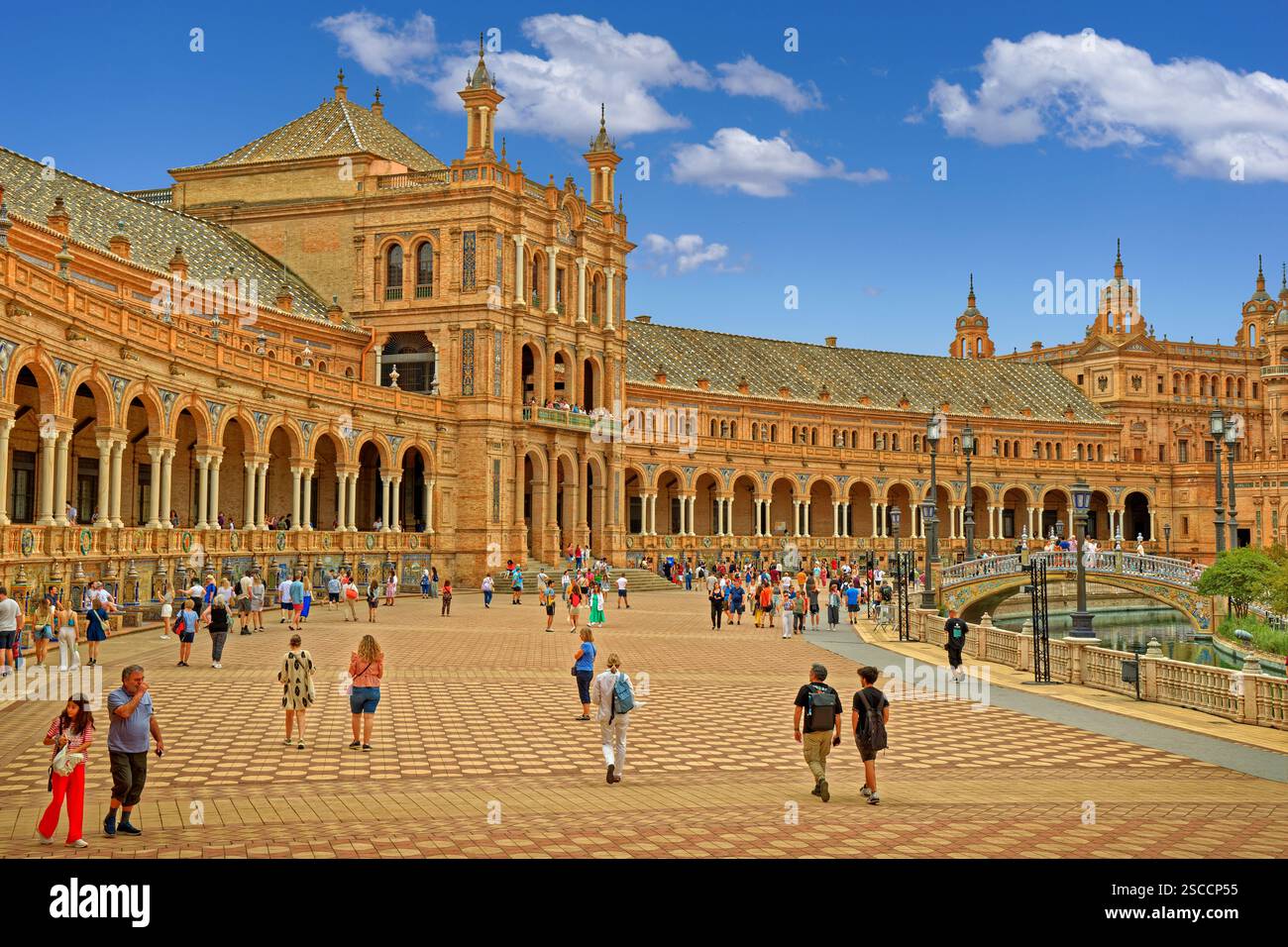 La Plaza de Espana à Séville, dans le sud de l'Espagne. Banque D'Images