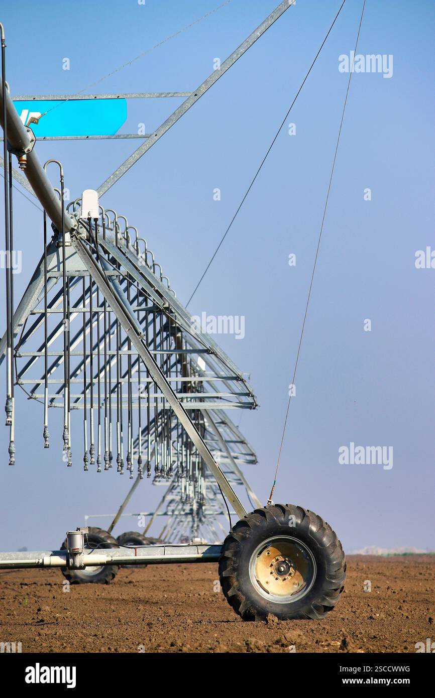 Le système d'irrigation des cultures à pivot central détaille l'agriculture Banque D'Images