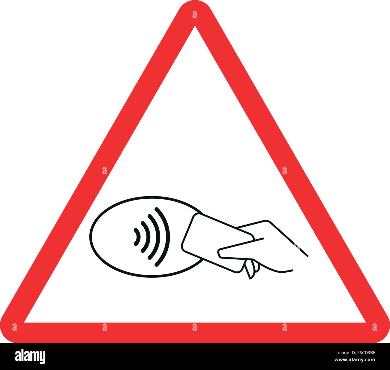 Vulnérable dans le signe de transaction par carte sans contact. Signes et symboles interdits. Illustration de Vecteur