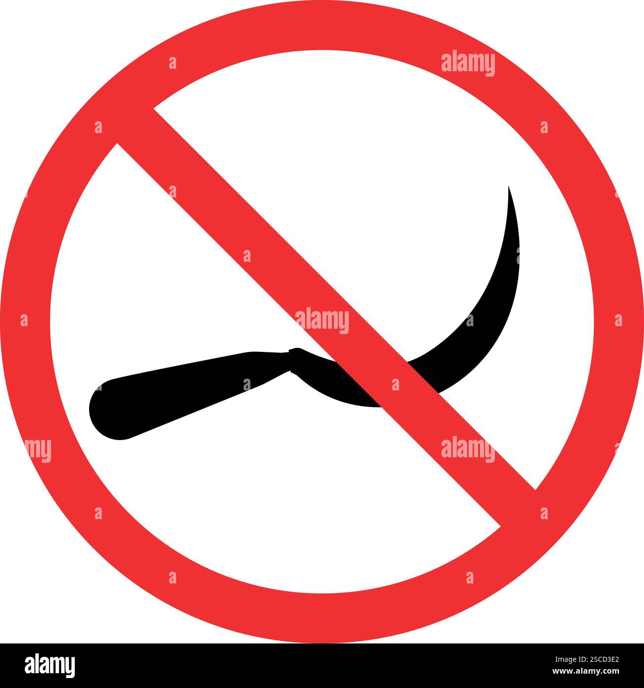 Aucun signe de faucille. Signes et symboles interdits. Illustration de Vecteur