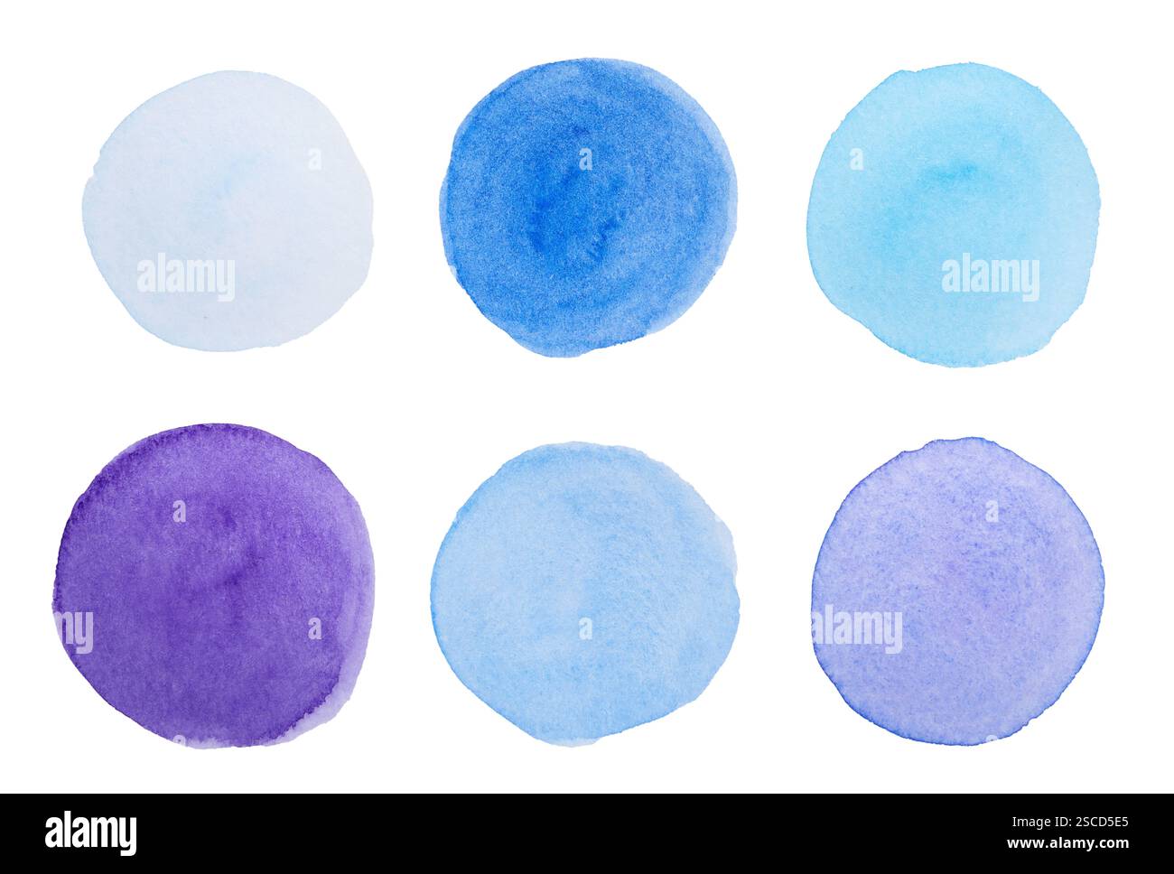 Aquarelle, échantillons de couleur peints sur papier blanc Banque D'Images