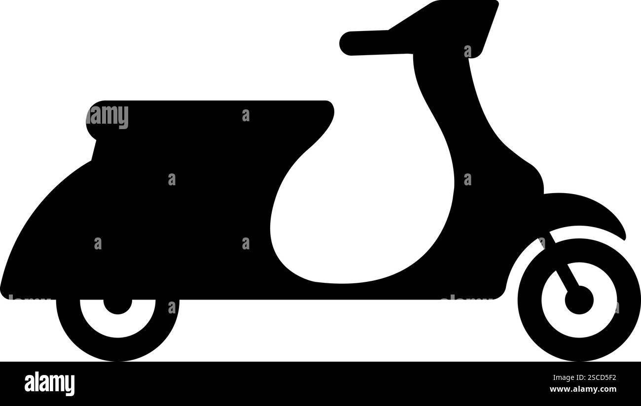 Symbole d'icône de scooter. Panneaux et symboles de transport. Illustration de Vecteur