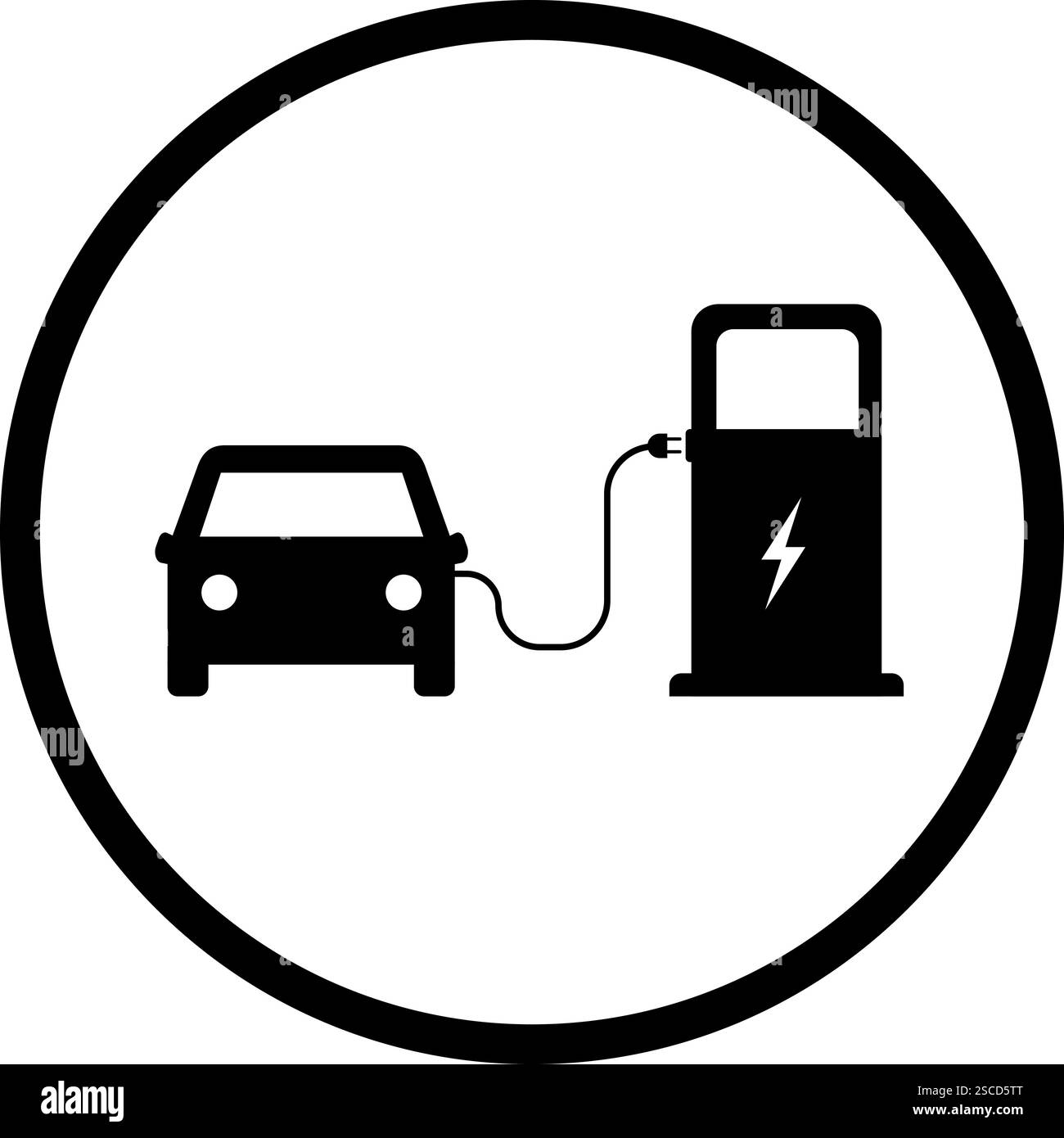 Enseigne de station de charge de batterie de véhicule électrique. Illustration de Vecteur