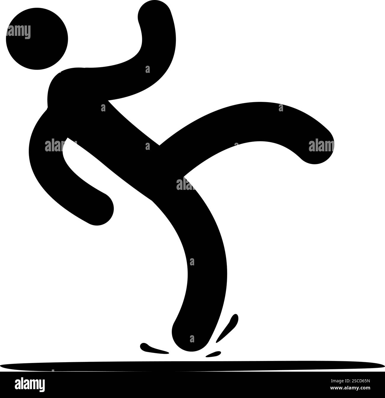 Panneau d'avertissement sol mouillé glissant. Signes et symboles de mise en garde. Illustration de Vecteur