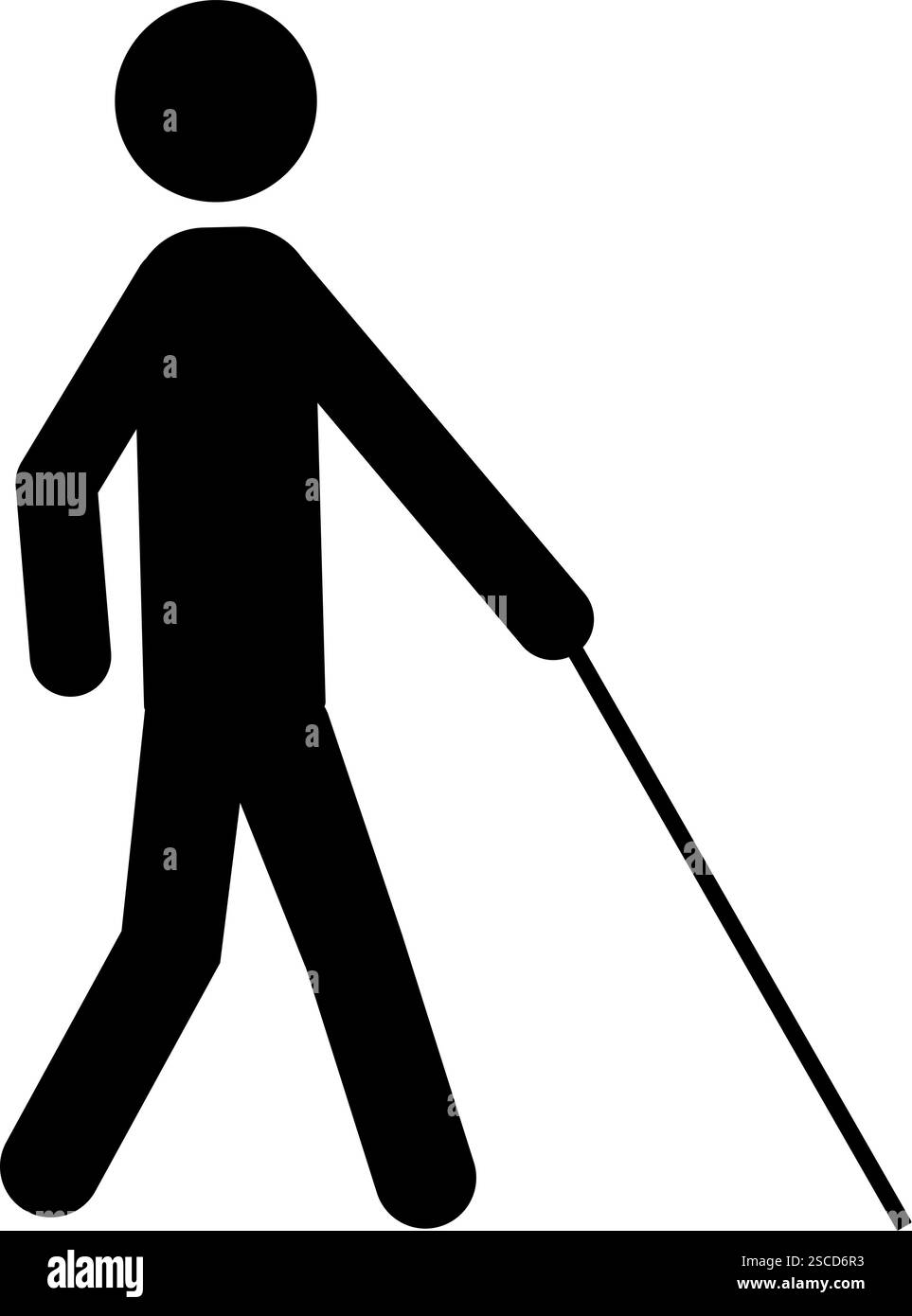 Panneau de marche pour aveugles. Signes et symboles d'invalidité. Illustration de Vecteur