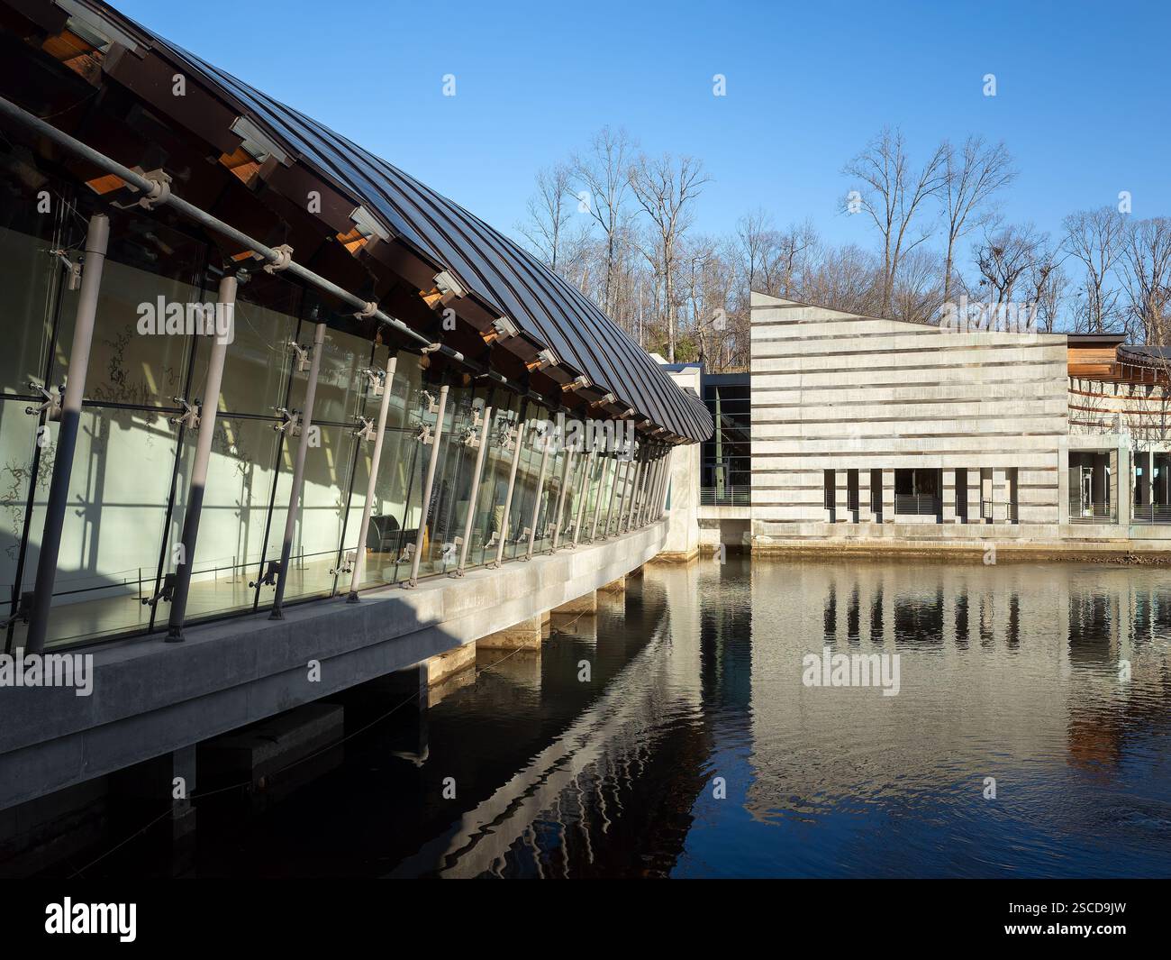Crystal Bridges Museum of American Art, lieu : Bentonville AR, architecte : Moshe Safdie Banque D'Images