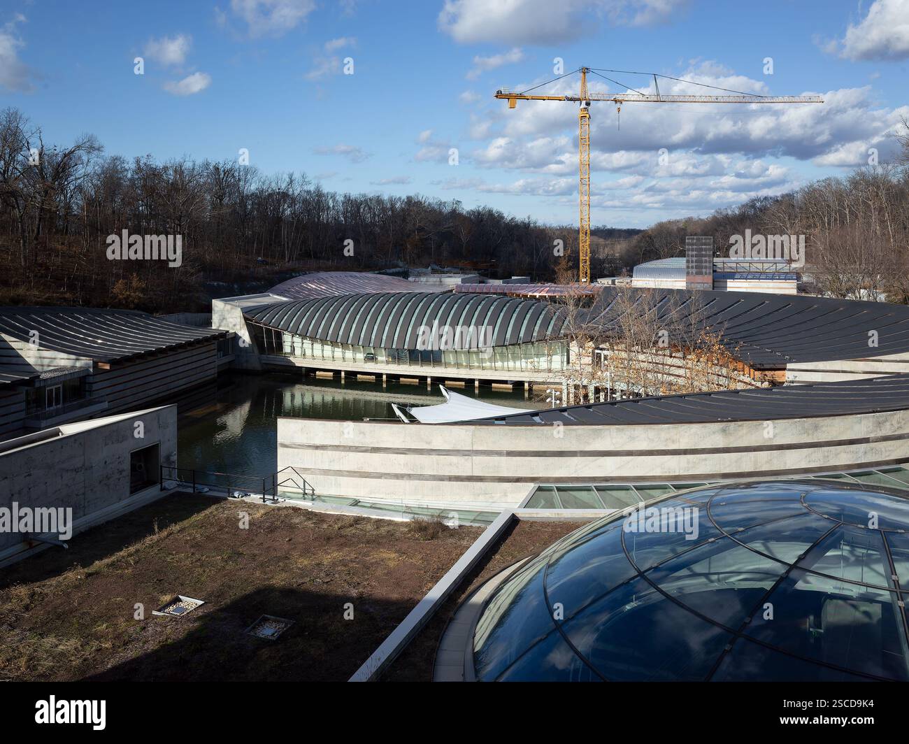 Crystal Bridges Museum of American Art, lieu : Bentonville AR, architecte : Moshe Safdie Banque D'Images