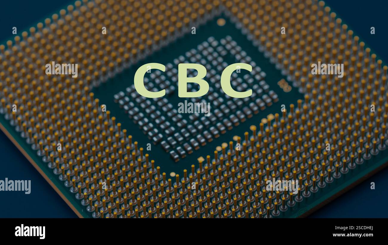 CBC Cipher Block Chaining est un mode de fonctionnement pour le chiffrement par blocs qui relie les blocs chiffrés pour une sécurité accrue. Banque D'Images