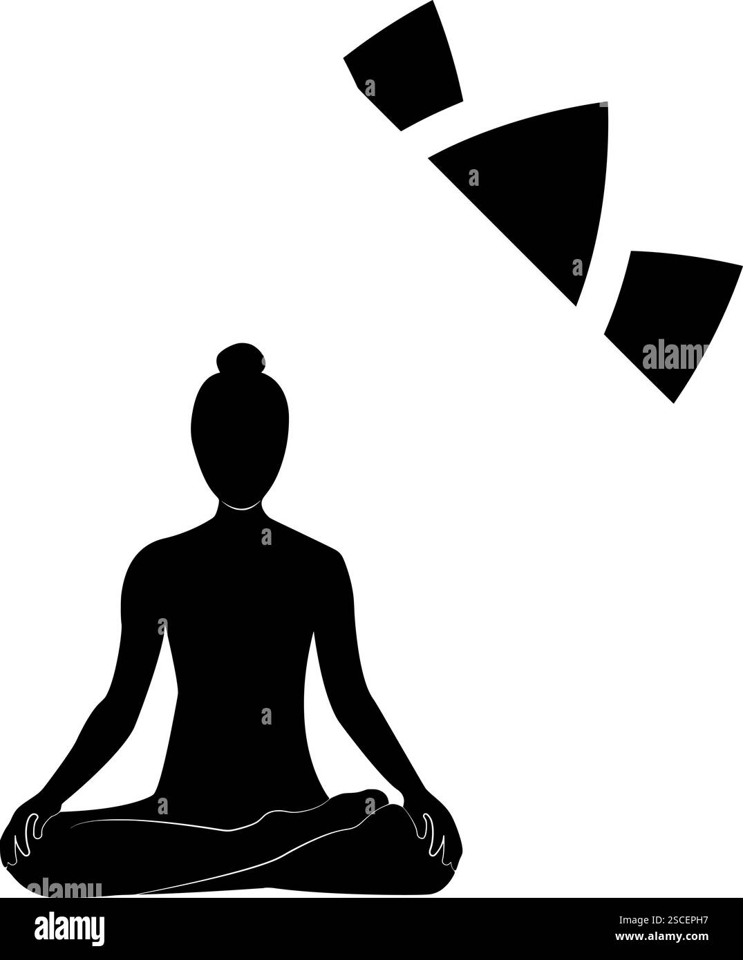 Yoga - méditation avec lotus Illustration de Vecteur