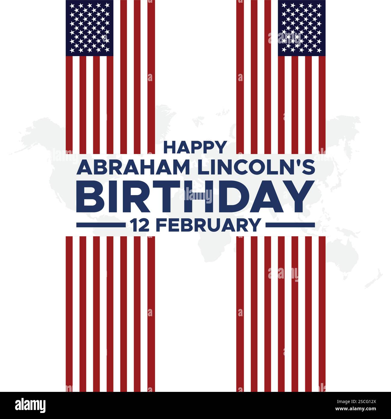 Anniversaire d’Abraham Lincoln. Fête nationale aux États-Unis. Célébration de l'anniversaire de l'un des présidents les plus populaires d'Amérique. Illustration de Vecteur